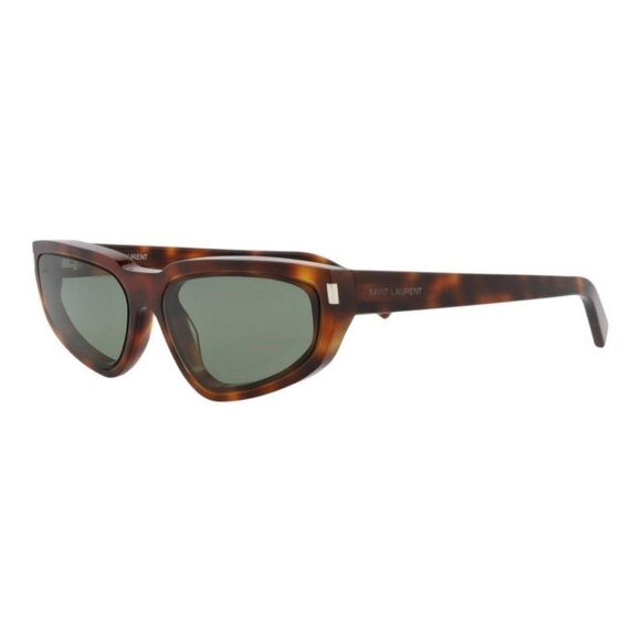 Saint Laurent Womens Cat Eye Havana Havana Green Fashion Designer Eyewear - Picture 1 of 4